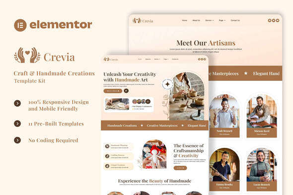 Crevia - Craft & Handmade Creations Elementor Template Kit